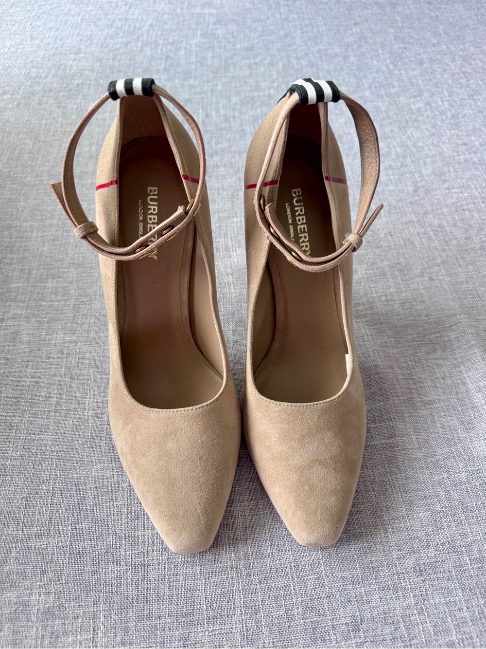 Burberry Suede Ankle Strap Pumps Size 39